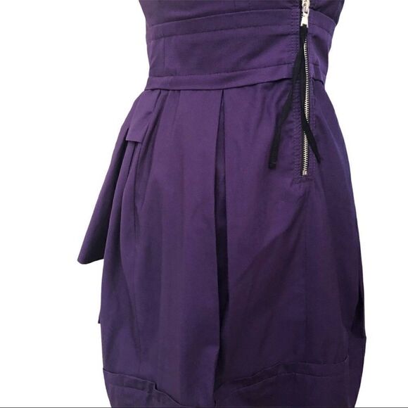 Marc by Marc Jacobs Fiona Purple Cotton Bubble Hem Dress Size 6 - Picture 16 of 16